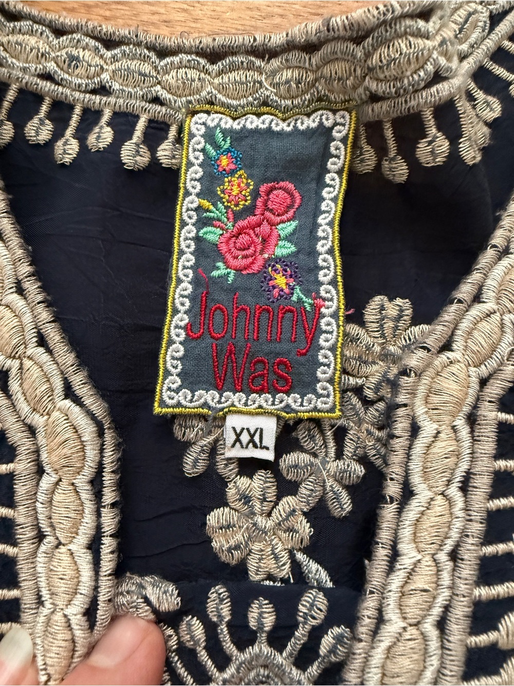 Johnny Was embroidered Georgette poncho tunic top XXL - Picture 10 of 12